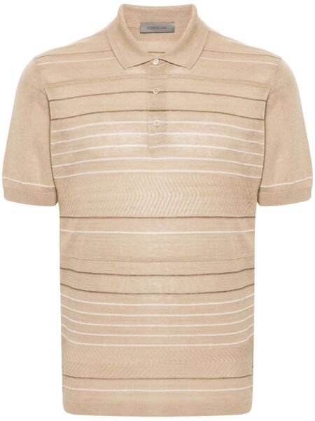  Corneliani Polo A Rayas - Neutro 