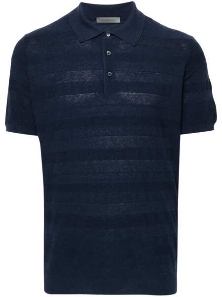  Corneliani Polo De Canalé - Azul 