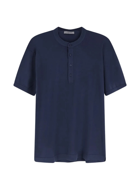  Corneliani Polo Sin Cuello - Azul 