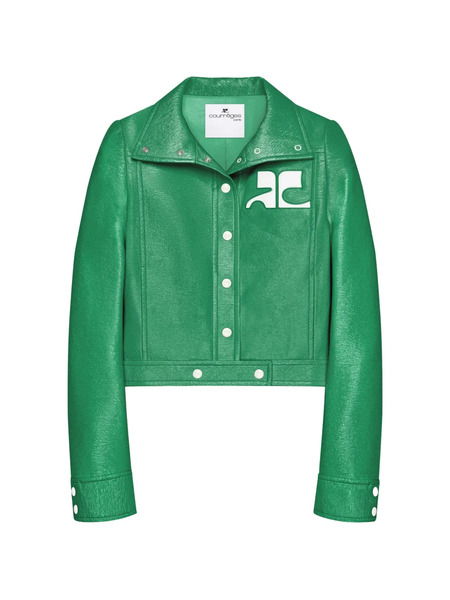  Courrèges Chaqueta Corta Con Efecto Vinilo - Verde 