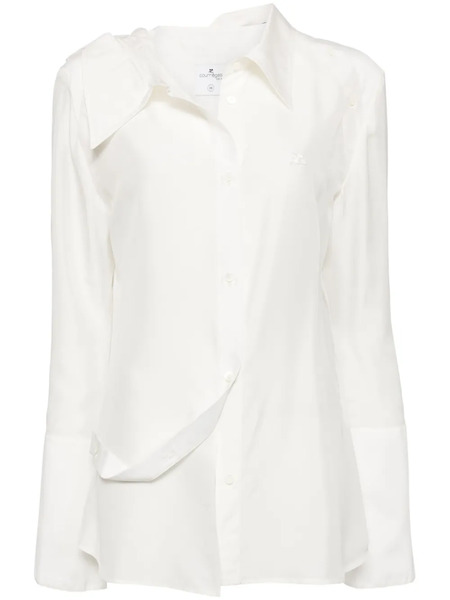  Courrèges Modular Silk Shirt - Blanco 