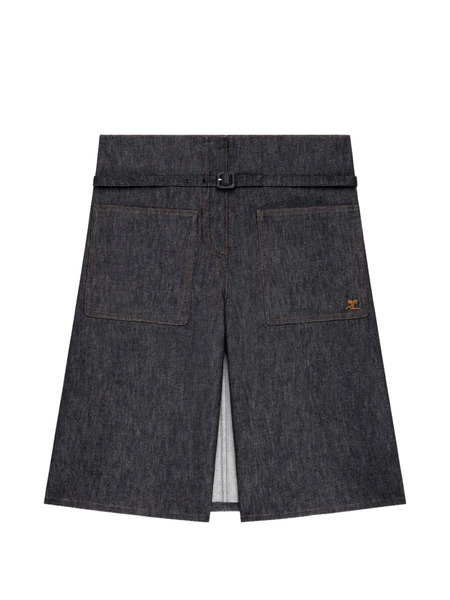  Courrèges Pantalones Vaqueros Cortos A Paneles - Azul 