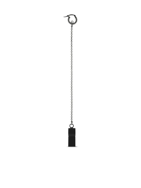  Courrèges Pendiente Whistle Con Cadena - Negro 
