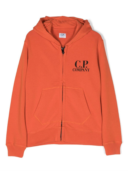  C.p. Company Kids Sudadera Con Capucha Y Logo - Naranja 
