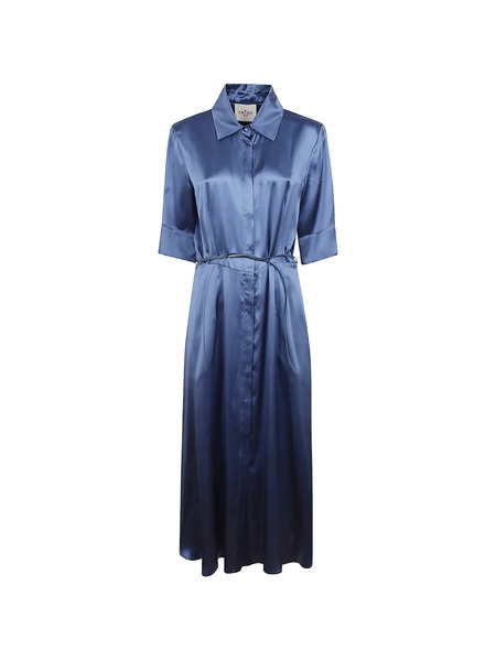  Crida Vestido Midi Con Cinturón - Azul 