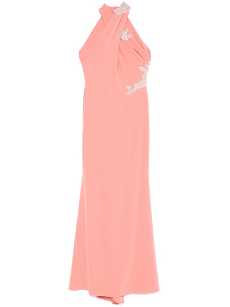  Cristallini Vestido Largo Stretch - Naranja 