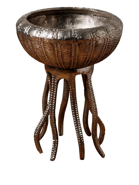  Cu I Seeyou Beaded-tentacles Octopus Ice Bucket - Silver 