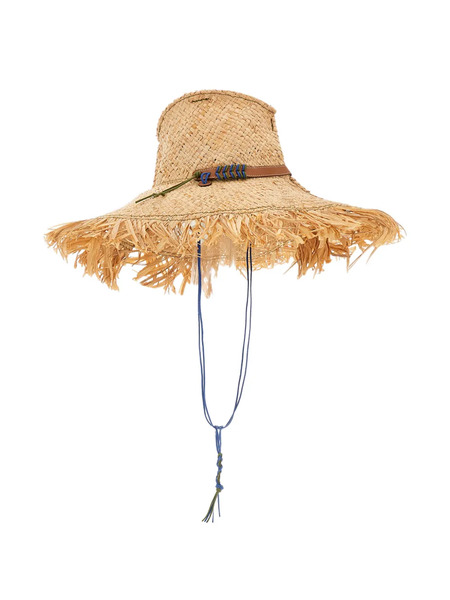  Cuba Lab X Patrizia Fabri Frayed Trim Sun Hat - Neutro 