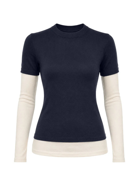 Cuddleup Layered-effect Long-sleeve T-shirt - Azul 