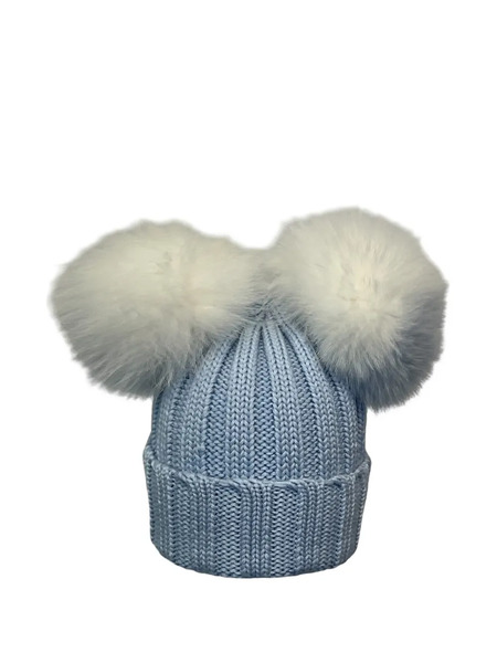  Cuffie Regina Gorro Con Pompones - Azul 