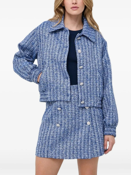  Custommade Chaqueta De Tweed Con Apliques - Azul 