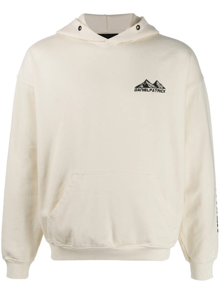  Daniel Patrick Sudadera Con Capucha Y Logo Estampado - Blanco 