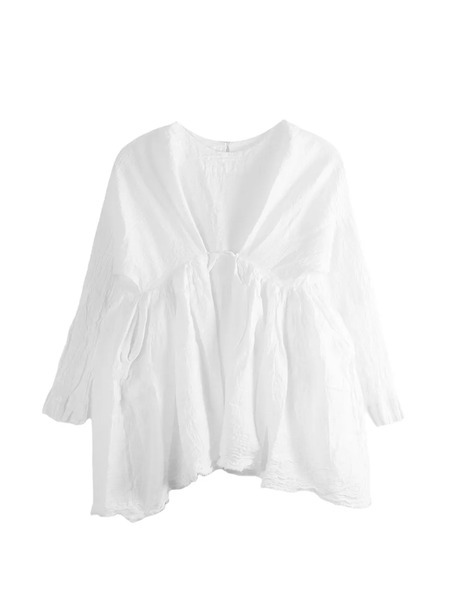  Daniela Gregis Camisa Con Detalle Fruncido - Blanco 