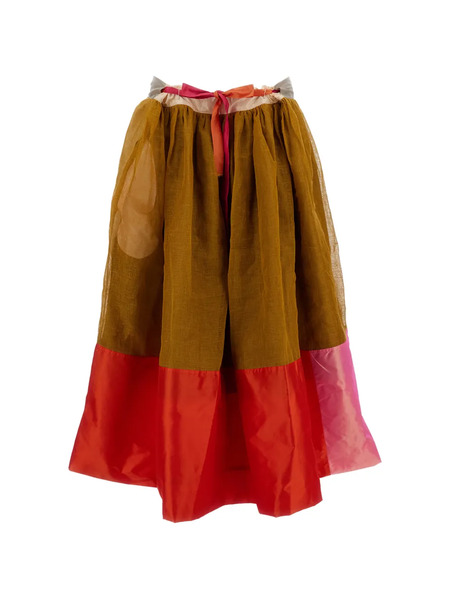  Daniela Gregis Falda Midi Con Diseño De Patchwork - Marrón 