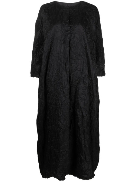  Daniela Gregis Vestido Midi Con Efecto Arrugado - Negro 