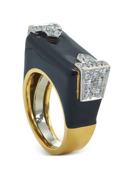  David Webb Anillo Hero Con Diamante - Dorado 