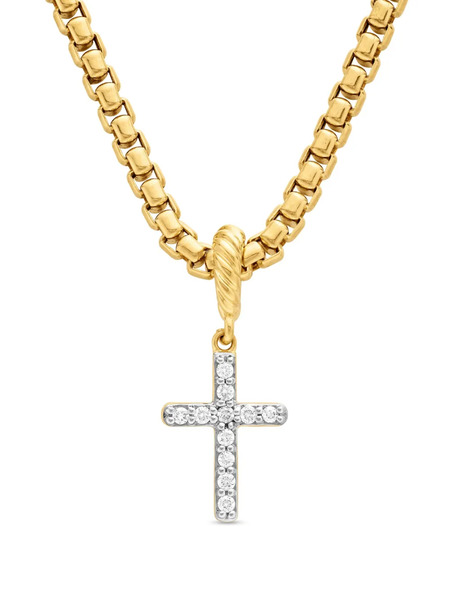  David Yurman Amuleto Cable Collectibles Cross De 17 Mm En Oro Amarillo De 18 Ct Con Diamantes - Dorado 