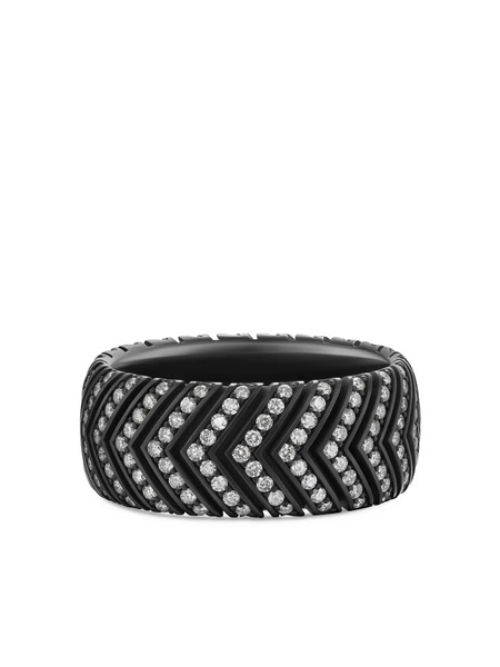  David Yurman Anillo Chevron Band - Negro 