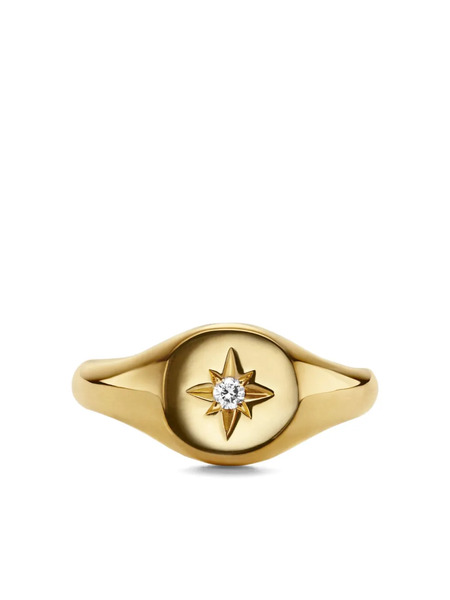  David Yurman Anillo Para Meñique Cable Collectibles Starset De 7 Mm En Oro Amarillo De 18 Ct Con Diamantes - Dorado 