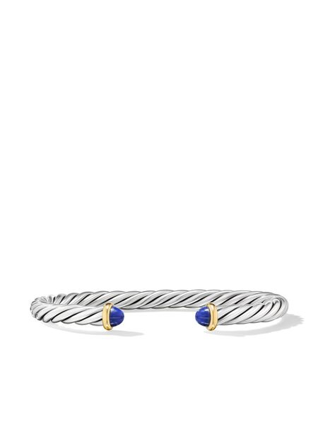  David Yurman Brazalete Cable De 6 Mm En Oro Amarillo De 14 Ct Y Plata De Ley - Plateado 