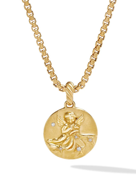  David Yurman Colgante Aquarius De 28.7 Mm En Oro Amarillo De 18 Ct Con Amuleto De Diamantes - Dorado 