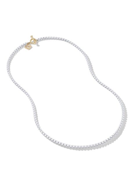  David Yurman Collar Dy Bel Aire Box Chain De 2.7 Mm En Oro Amarillo De 14 Ct Y Acero Inoxidable - Blanco 