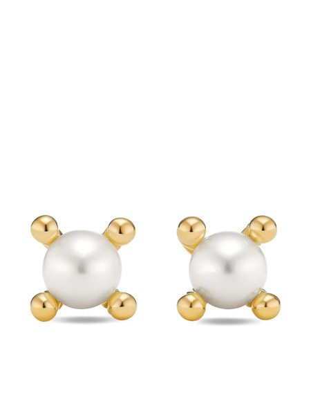  David Yurman Pendientes Petite Modern Renaissance De 5,5 Mm En Oro Amarillo De 18 Ct Con Perla - Dorado 