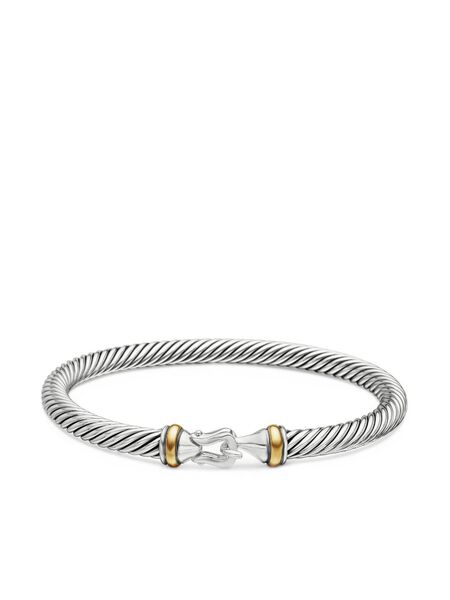  David Yurman Pulsera Buckle Classic Cable De 5 Mm En Oro Amarillo De 18 Ct Y Plata De Ley - Plateado 