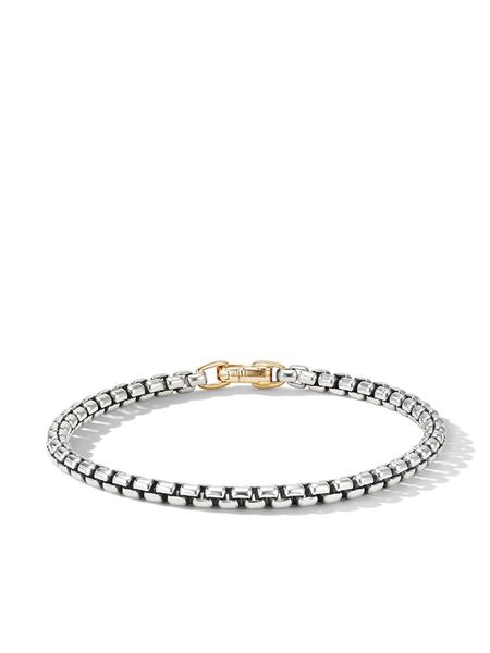  David Yurman Pulsera Dy Bel Aire Box Chain De 4 Mm En Oro Amarillo De 14 Ct Y Plata De Ley - Plateado 