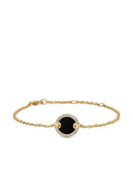  David Yurman Pulsera Petite Dy Elements Centre Station Chain De 11 Mm En Oro Amarillo De 18 Ct Con Diamantes - Dorado 