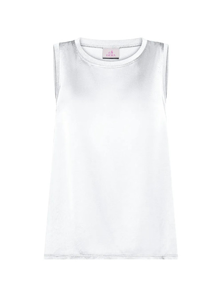  Deha Top Con Cuello Redondo - Blanco 