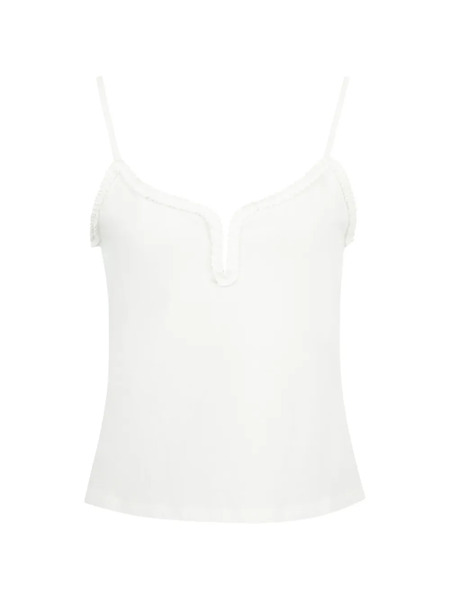  Deiji Studios Top Con Ribete De Volantes - Blanco 
