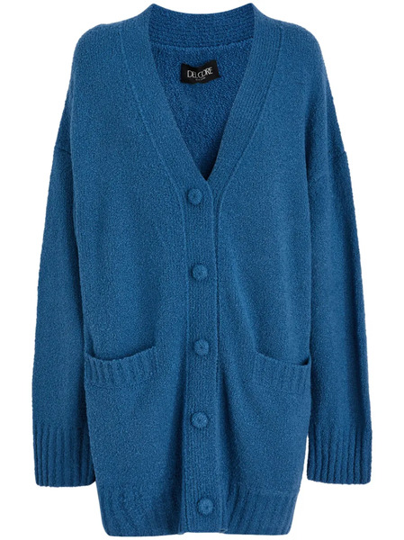  Del Core Cárdigan Con Cuello En V - Azul 