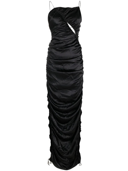  Del Core Vestido Largo Drapeado - Negro 