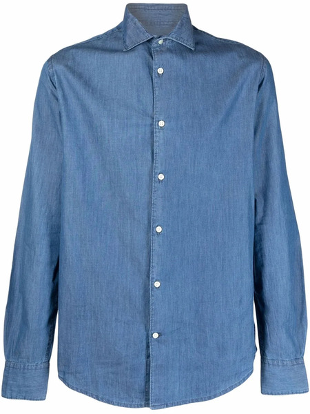  Deperlu Camisa Vaquera Con Botones - Azul 