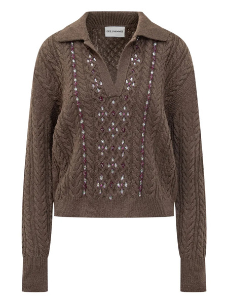  Des Phemmes Top Con Cuello De Polo - Marrón 