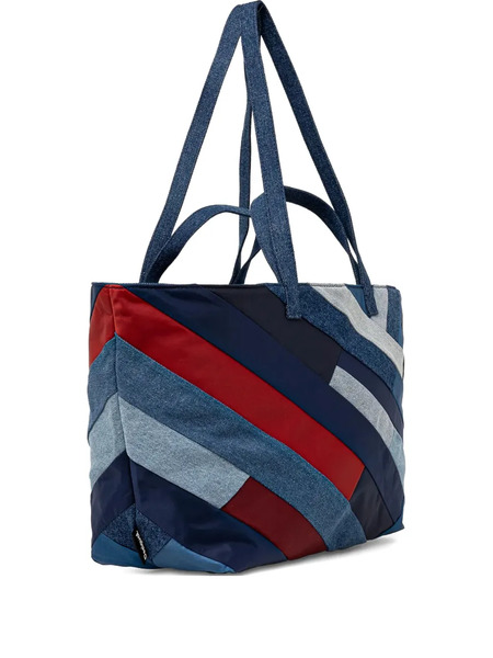  Desigual Bolso Shopper Con Diseño Patchwork - Azul 