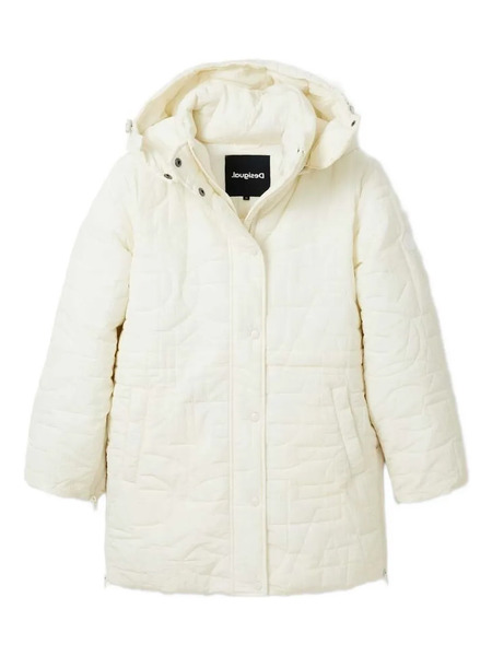  Desigual Plumífero Con Capucha - Blanco 