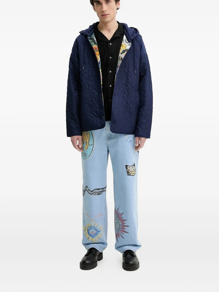  Desigual Vaqueros Con Estampado De Tigre - Azul 