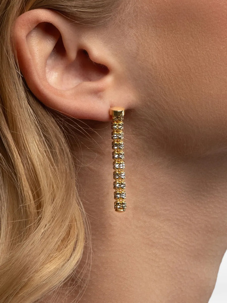  Desmos Pendientes Infinity Round Con Diamantes - Dorado 