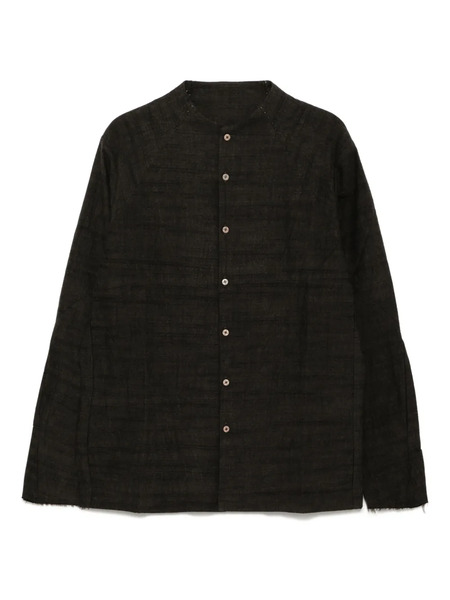  Devoa Camisa Texturizada De Algodón - Marrón 