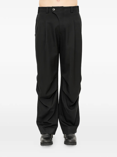 Devoa Pantalones De Lana - Negro 