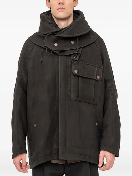  Devoa Parka Con Capucha Y Bolsillo - Gris 