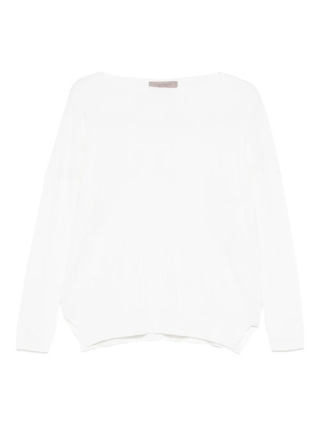  D.exterior Jersey Con Cuello Barco - Blanco 