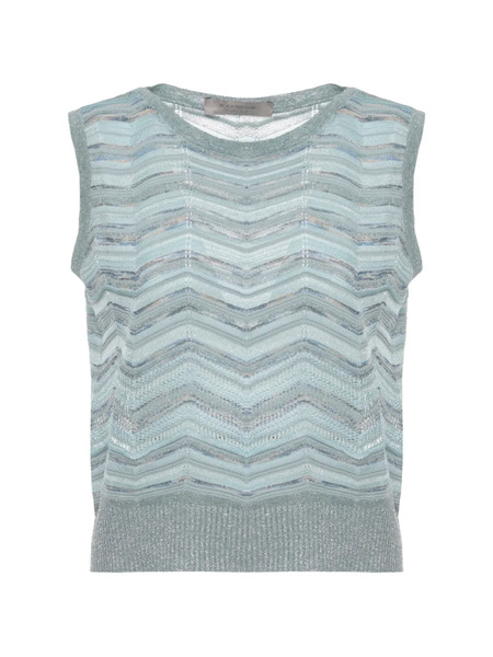  D.exterior Jersey De Punto Chevron - Azul 