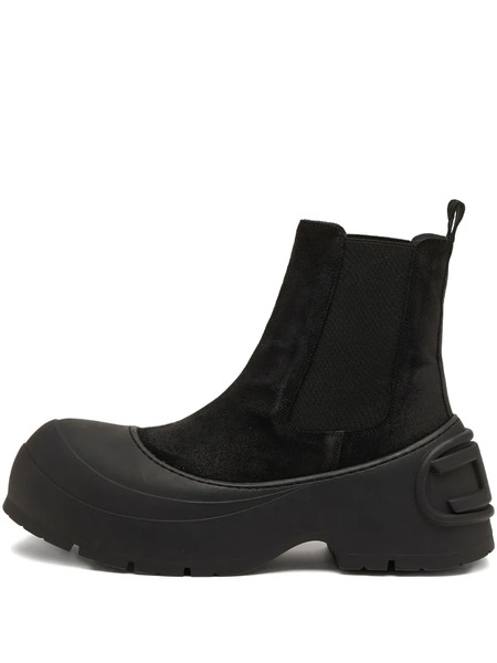  Diesel Botas Con Puntera En Contraste Y Logo - Negro 