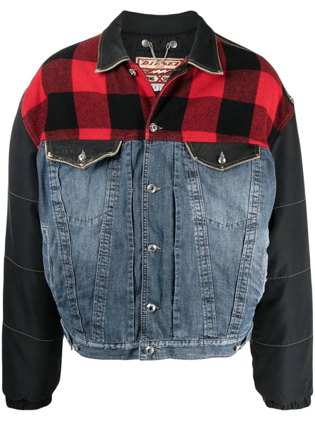 Diesel Chaqueta Bomber De Patchwork - Azul 