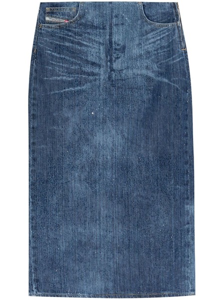  Diesel Falda Midi De-pra-s3 - Azul 
