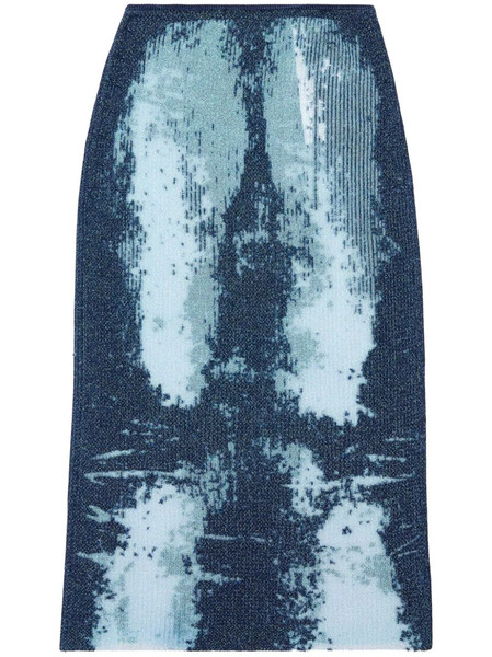  Diesel Falda Midi M-begonia - Azul 