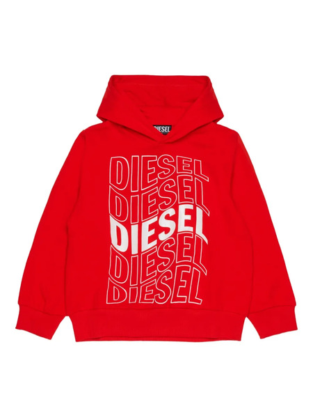  Diesel Kids Sudadera Con Capucha Y Logo Estampado - Rojo 
